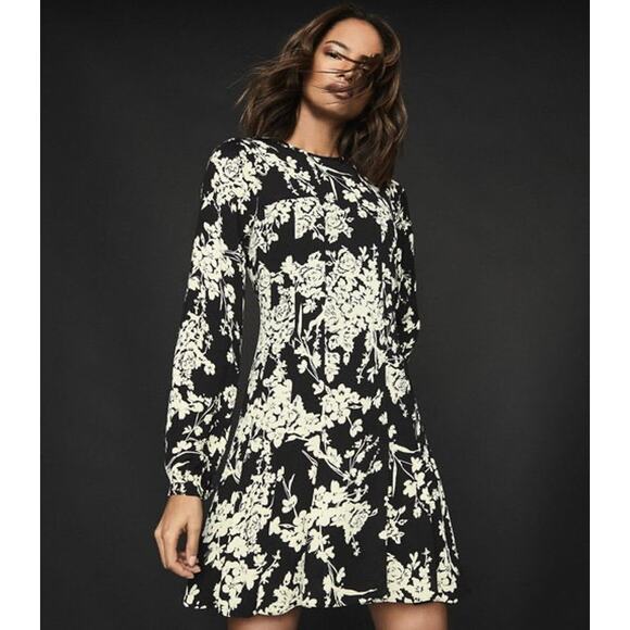 Reiss Gabriella Floral Printed Mini Dress - Picture 1 of 10